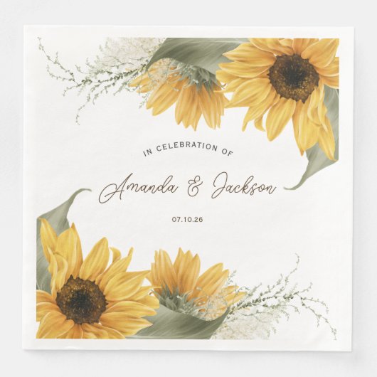 素朴なヒマワリ、カントリー秋の結婚式 (正面)