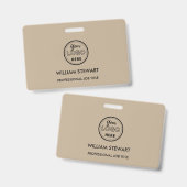 素朴なビジネス ロゴ カンパニー 社員 スタッフ バッジ (正面＆裏面)