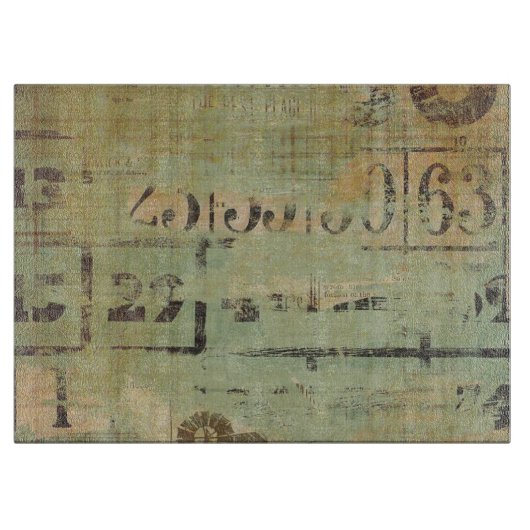 素朴なビンゴのコラージュの農場 カッティングボード (正面)