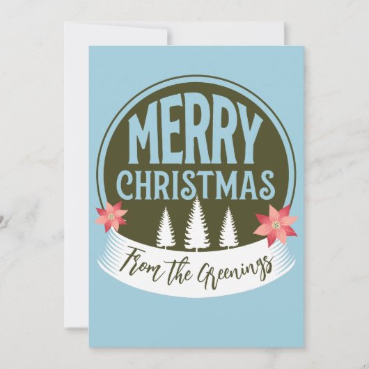 素朴なビンテージのクリスマス　伝統的な家族 シーズンカード (正面)