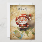 素朴なビンテージのユーモアあふれるサンタクロース シーズンカード (正面)