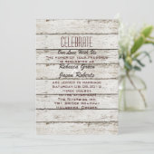 素朴なビンテージの納屋の木のウェディング招待状 招待状 (スタンド正面)