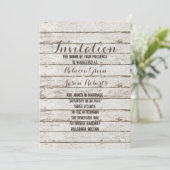 素朴なビンテージの納屋の木のウェディング招待状 招待状 (スタンド正面)