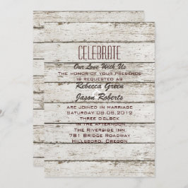 素朴なビンテージの納屋の木の結婚式招待状 招待状
