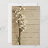 素朴なビンテージの罫線入り紙 リリー・オブ・ザ・バレー ウェディング 招待状 (裏面)