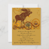 素朴なビンテージの鹿のクリスマス 招待状 (正面)