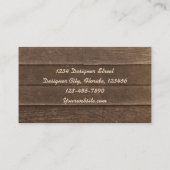 素朴なビンテージカントリーセピア調の木目テクスチャ 名刺 (裏面)