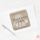 素朴なビンテージカントリー風カスタマイズレシピ スクエアシール (封筒)