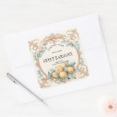 素朴なビンテージキャンドルのラベル　レモン瓶 スクエアシール (封筒)