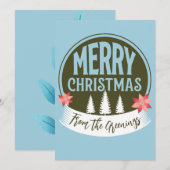 素朴なビンテージクリスマス 伝統的な家族 シーズンカード (正面/裏面)