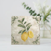 素朴なビンテージレモン招待状（編集可能） 招待状 (スタンド正面)