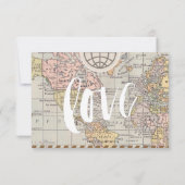 素朴なビンテージ旅行 ウェディングRSVPカード 出欠カード (裏面)