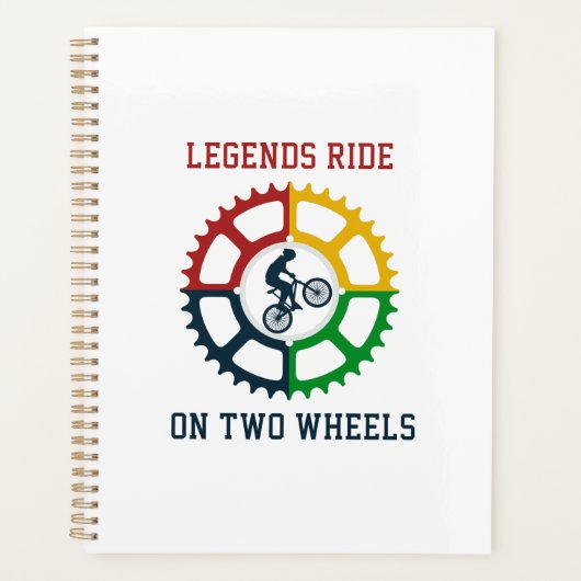 素朴なビンテージ自転車スパイラル プランナー手帳 (正面)