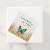 素朴なビンテージ エメラルドグリーン ゴールド バタフライ フェイバータグ (インサイチュ)