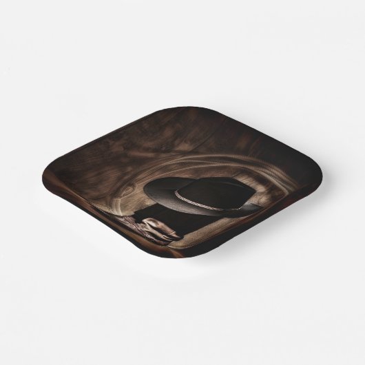 素朴なビンテージ ファーム カウボーイ ブーツ ウェスタン カントリー ペーパープレート (傾斜あり)