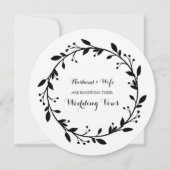 素朴なビンテージ フラワー 誓いの更新 招待状 (正面)