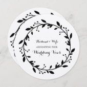 素朴なビンテージ フラワー 誓いの更新 招待状 (正面/裏面)