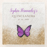 素朴なビンテージ 紫金 バタフライ ガラスコースター<br><div class="desc">エレガントな素朴なビンテージ 紫金 バタフライ ナプキン コースター</div>