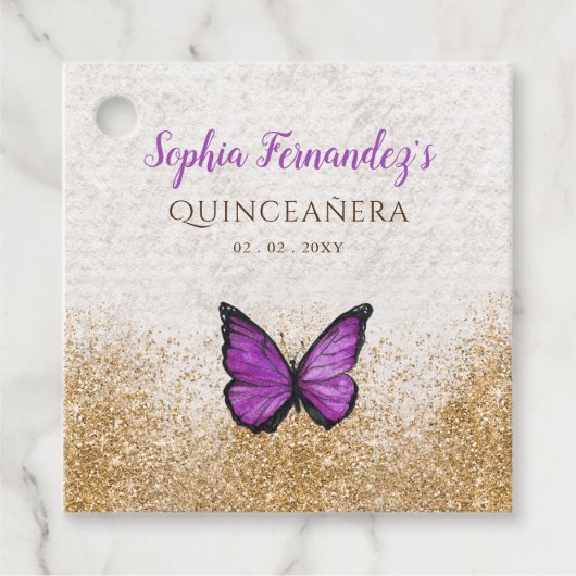 素朴なビンテージ 紫金 バタフライ フェイバータグ (正面)