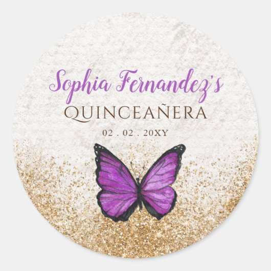 素朴なビンテージ 紫金 バタフライ ラウンドシール (正面)