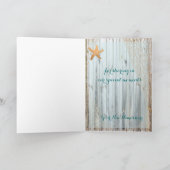 素朴なビーチのヒトデ結婚式のお礼カード サンキューカード (内部)