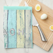 素朴なビーチの流木 キッチンタオル (四つ折り)