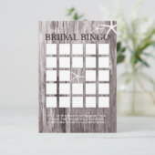 素朴なビーチの流木 ブライダルシャワー ビンゴカード (スタンド正面)