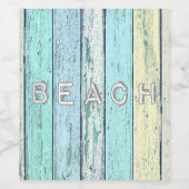 素朴なビーチの流木 ワインラベル (シングルラベル)