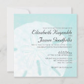 素朴なビーチの砂ドルの結婚式招待状 招待状 (正面)