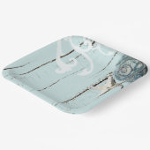 素朴なビーチアクアブルーシーシェルヒトデ結婚ィズ ペーパープレート (傾斜あり)