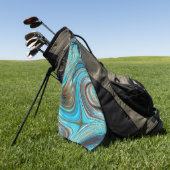 素朴なビーチターコイズウッドグレインティール（緑がかった色）バーンウッド ゴルフタオル (グリーン)