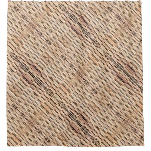 素朴なビーチ熱帯島の編み綿 シャワーカーテン (正面)