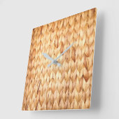 素朴なビーチ熱帯島の編み綿 スクエア壁時計 (傾斜)