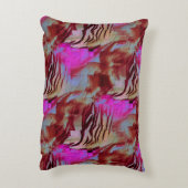 素朴なピンクと錆びた抽象芸術モザイクスケッチ アクセントクッション (裏面(縦))