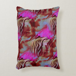 素朴なピンクと錆びた抽象芸術モザイクスケッチ アクセントクッション