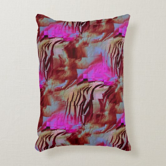 素朴なピンクと錆びた抽象芸術モザイクスケッチ アクセントクッション (正面(垂直))
