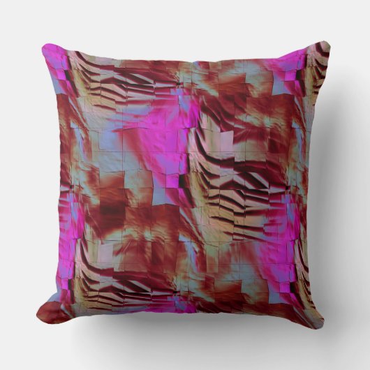 素朴なピンクと錆びた抽象芸術モザイクスケッチ クッション (正面)