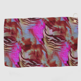 素朴なピンクと錆びた抽象芸術モザイクスケッチ ゴルフタオル