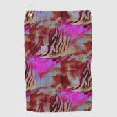 素朴なピンクと錆びた抽象芸術モザイクスケッチ ゴルフタオル (正面)