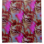 素朴なピンクと錆びた抽象芸術モザイクスケッチ シャワーカーテン (正面)