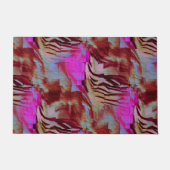 素朴なピンクと錆びた抽象芸術モザイクスケッチ ドアマット (正面)