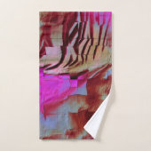 素朴なピンクと錆びた抽象芸術モザイクスケッチ バスタオルセット (ハンドタオル)