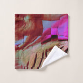 素朴なピンクと錆びた抽象芸術モザイクスケッチ バスタオルセット (ウォッシュタオル)