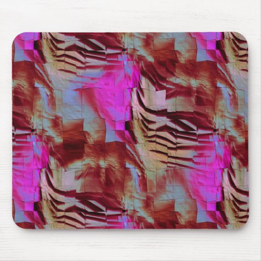 素朴なピンクと錆びた抽象芸術モザイクスケッチ マウスパッド (正面)