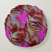 素朴なピンクと錆びた抽象芸術モザイクスケッチ ラウンドクッション (正面)