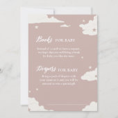 素朴なピンクのおむつと赤ちゃんの本のエンクロージャーカード 招待状 (正面)