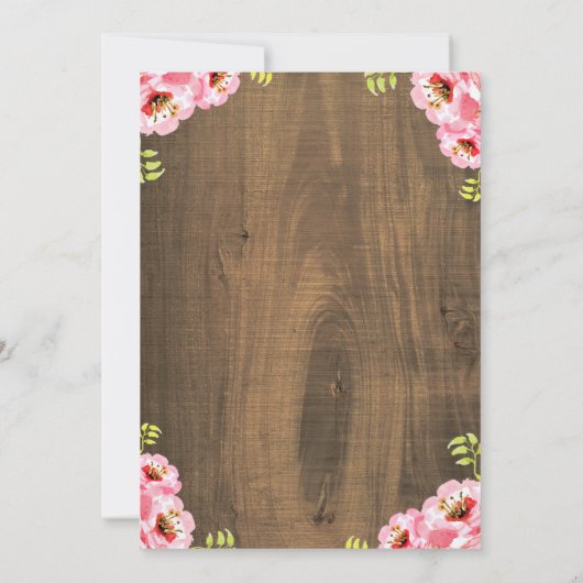 素朴なピンクのひな鳥の女の子のシャワーの招待状 招待状 (裏面)