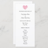 素朴なピンクのハートとエレガントな結婚式プログラム プログラム (正面/裏面)