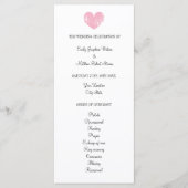 素朴なピンクのハートとエレガントな結婚式プログラム プログラム (正面)