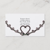 素朴なピンクのハートの蔓が描かれたカントリー調の個性的な名刺 名刺 (裏面)